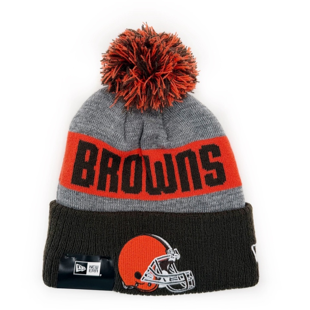 New Era Cleveland Browns Winter Hat Beanie Mens Womens NFL Fan Gear Gift Orange